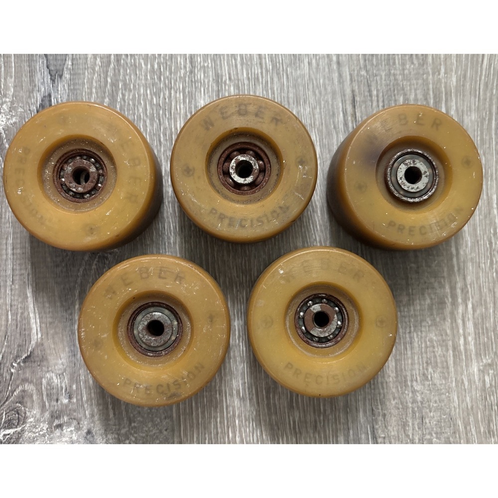 VINTAGE ROLLER SKATE WHEELS WEBER SWISS MADE W/ JAPAN NTN 627Z Set Of 5